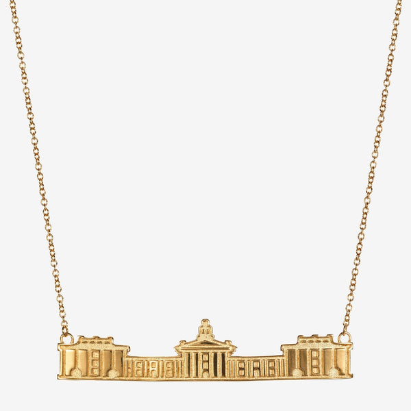 Gold Washington & Lee Colonnade Architecture Necklace