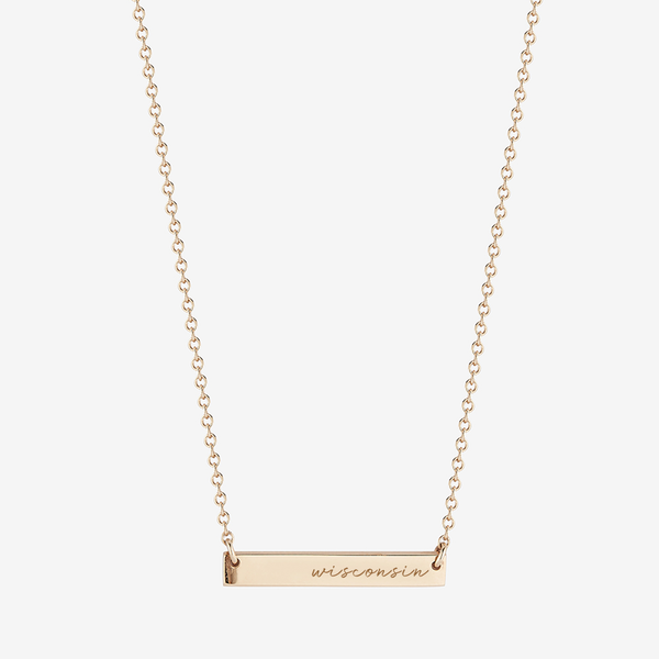 Wisconsin Horizontal Bar Necklace