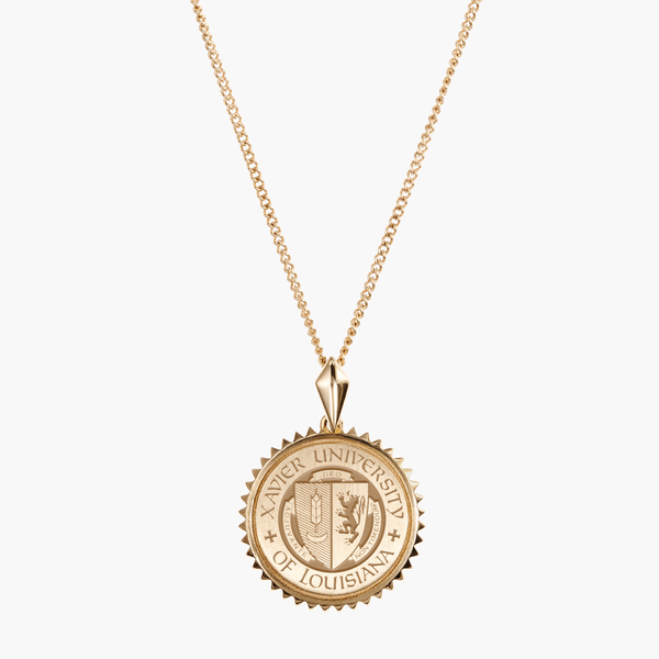 Xavier University Crest Gold Necklace