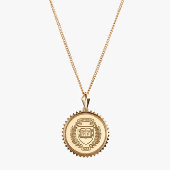 Gold Yale Sunburst Crest Necklace