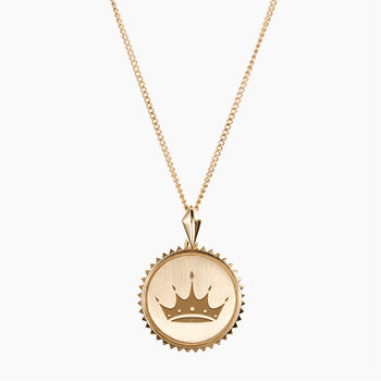 Gold Zeta Tau Alpha Sunburst Crown Necklace