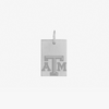 Texas A&M Rectangle Necklace Pendant Silver