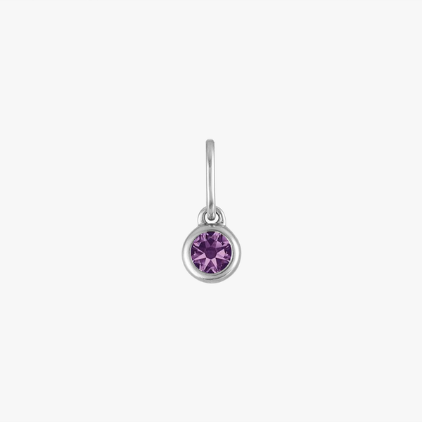 Amethyst Gemstone Charm Sterling Silver