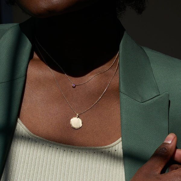Amethyst necklace 7 point diamond necklace
