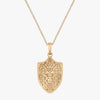 Brown Van Wickle Gates Shield Necklace in 14K Gold