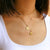 Gold Sigma Kappa Sunburst Crest Necklace on Model