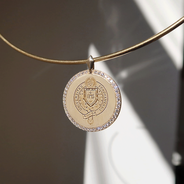 Fordham Diamond Florentine Pendant shown on Neck Collar