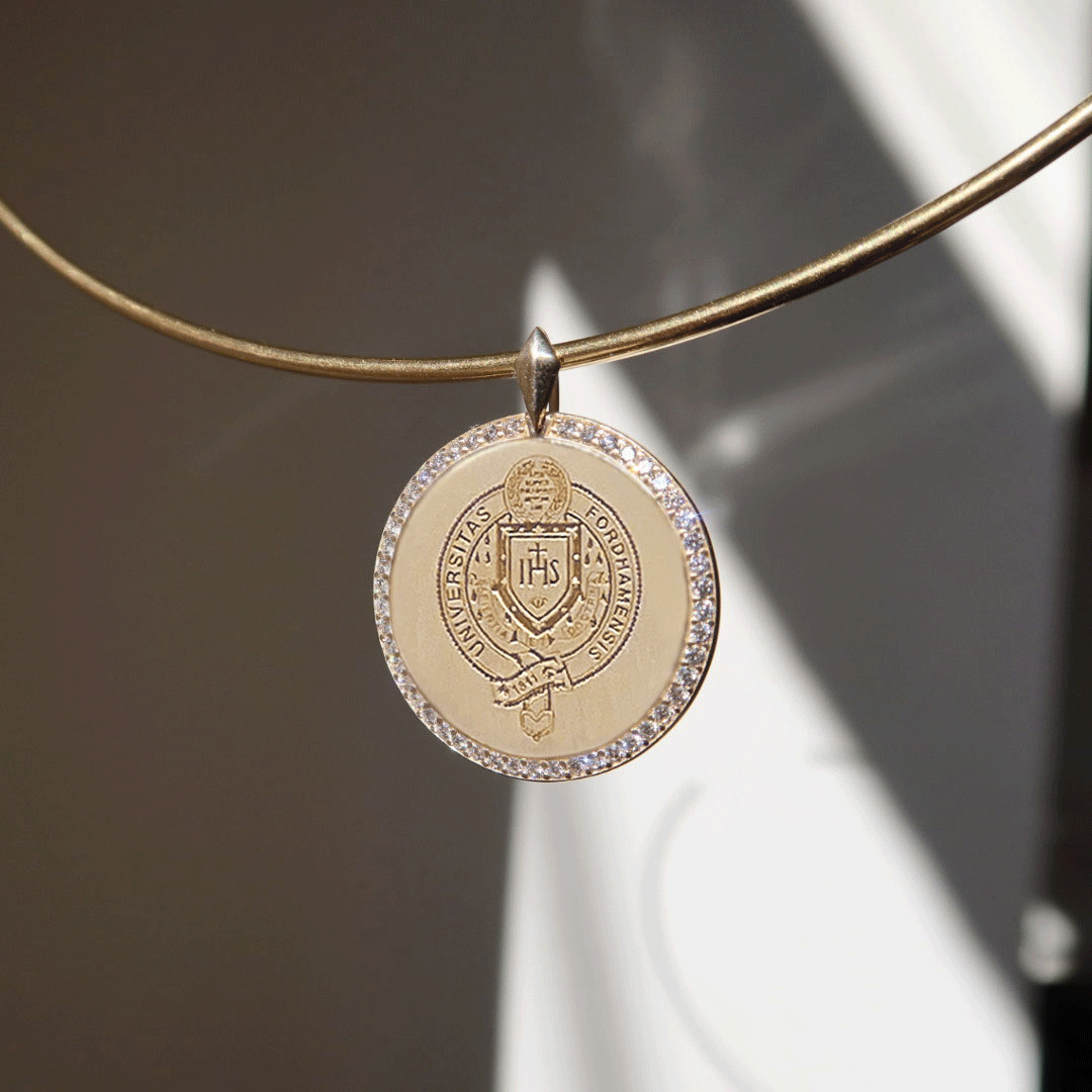 Fordham Diamond Florentine Pendant shown on Neck Collar