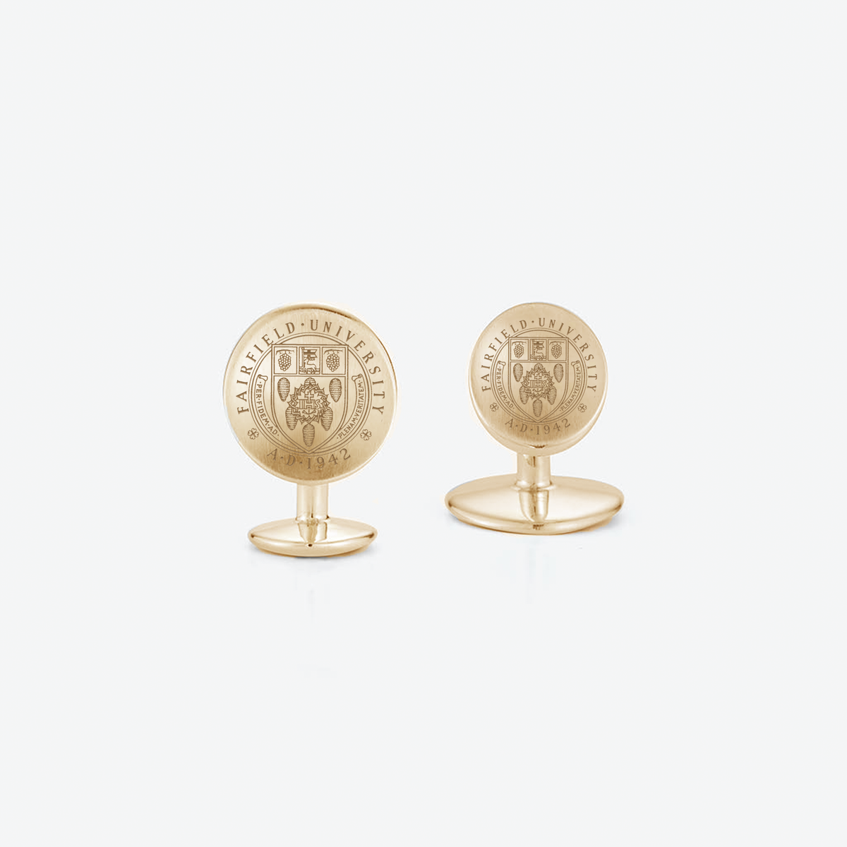 Fairfield University Organic Crest Cufflinks Cavan Gold 14K Gold