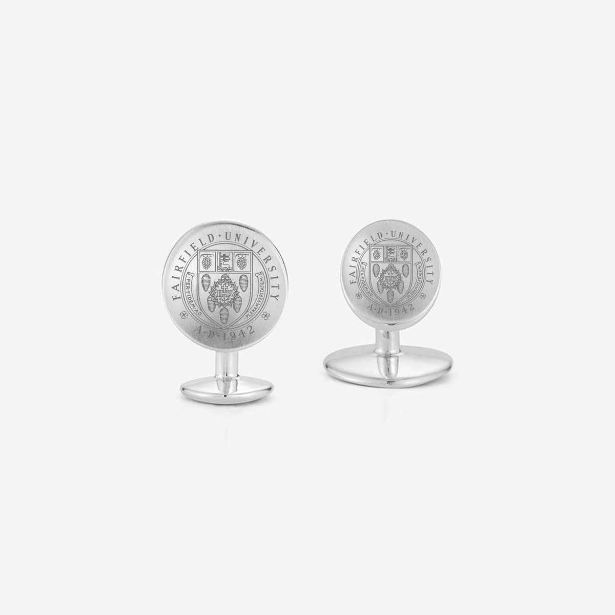 Fairfield University Organic Crest Cufflinks Sterling Silver