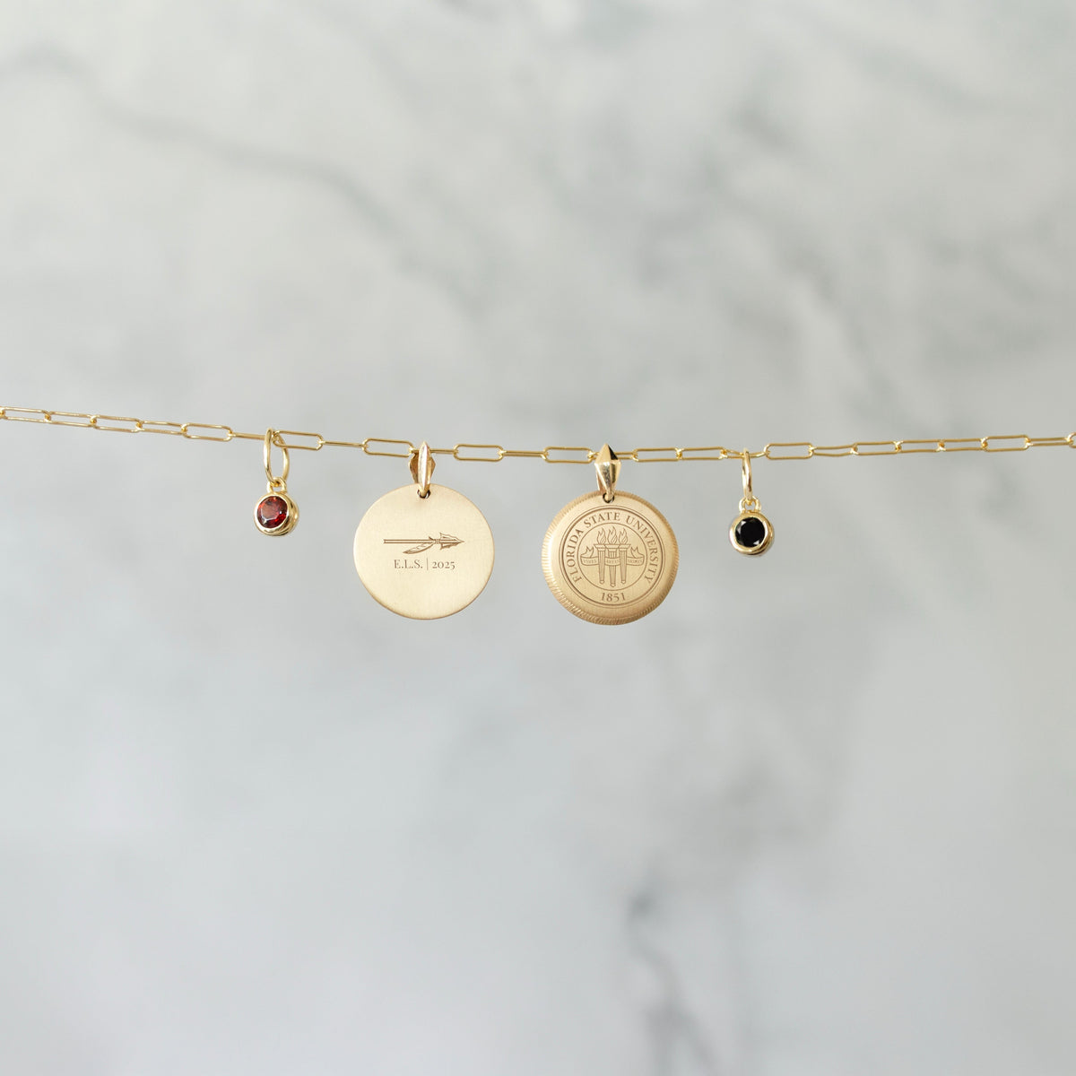 FSU Sunburst Pendant with charms