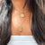 Custom Diamond Ingot Pendant shown on figure in 14K Gold on Cable Chain