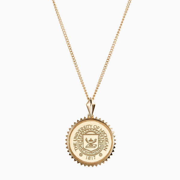 Michigan Sunburst Crest Pendant