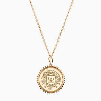 Michigan Sunburst Crest Pendant