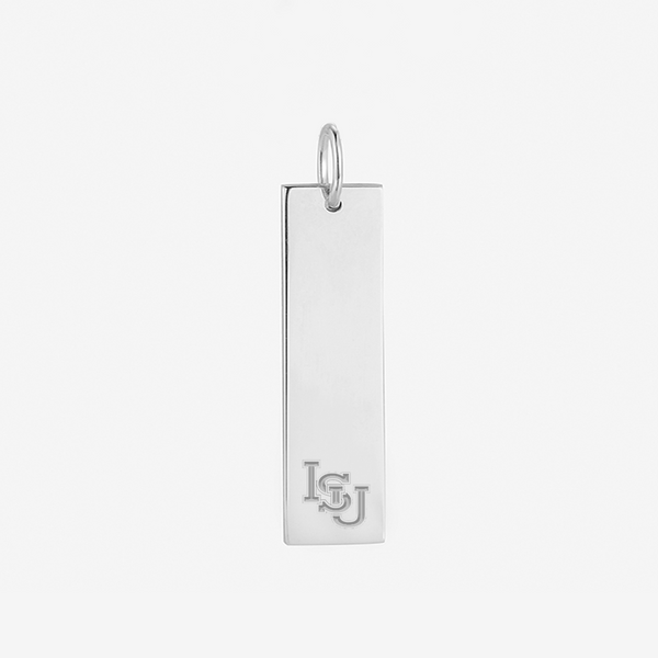 Illinois State ISU Vertical Bar Necklace Silver