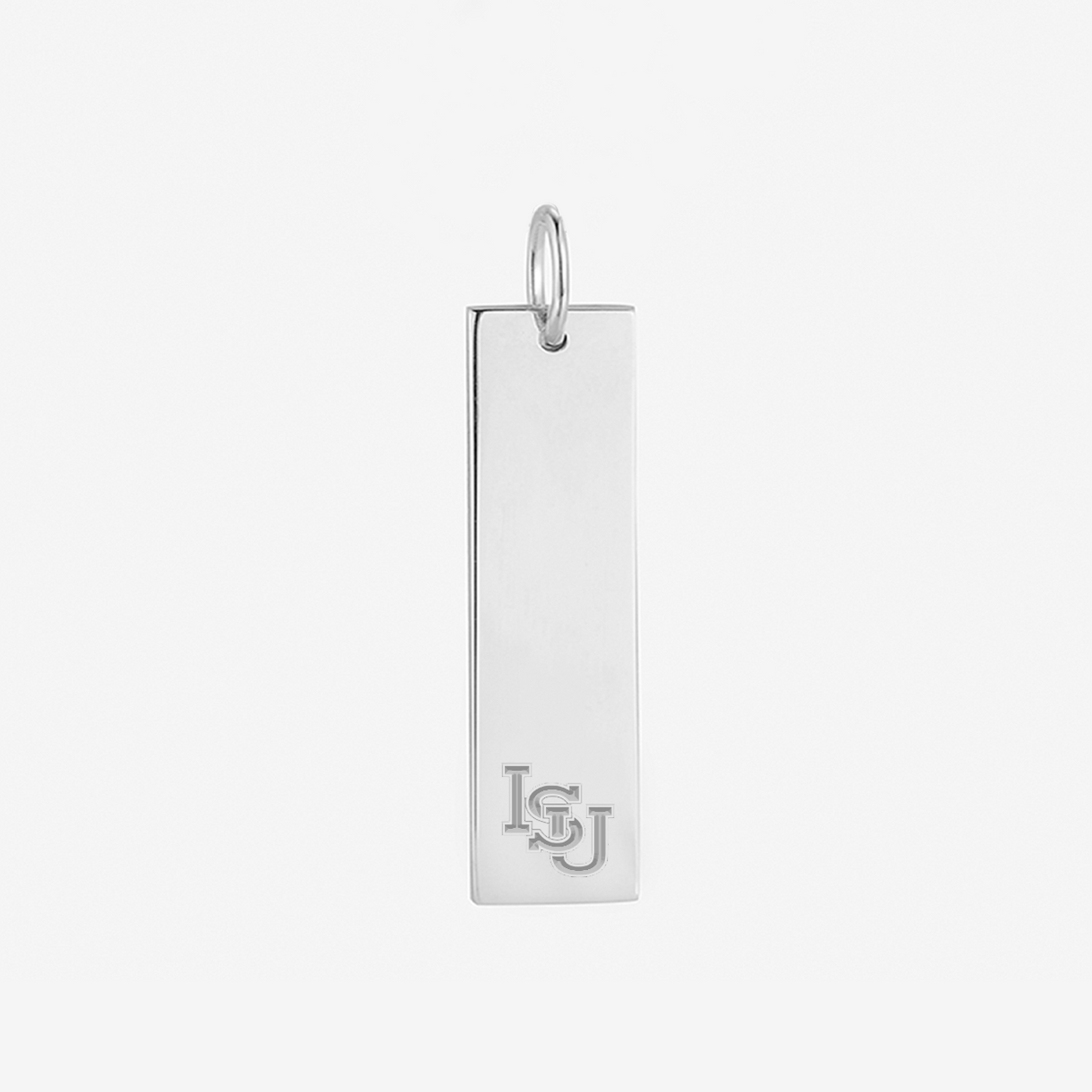 Illinois State ISU Vertical Bar Necklace Silver