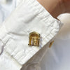 Ohio State Rotunda Cufflink shown on figure in gold