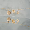 Ohio State Seal Sunburst shown on Link Chain with Rotunda Pendant and O Letter Charm in gold