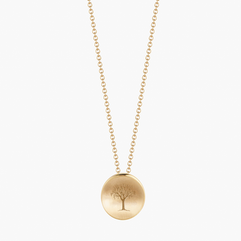 Tulane Mardi Gras Tree Organic Petite Necklace in Cavan Gold and 14K Gold