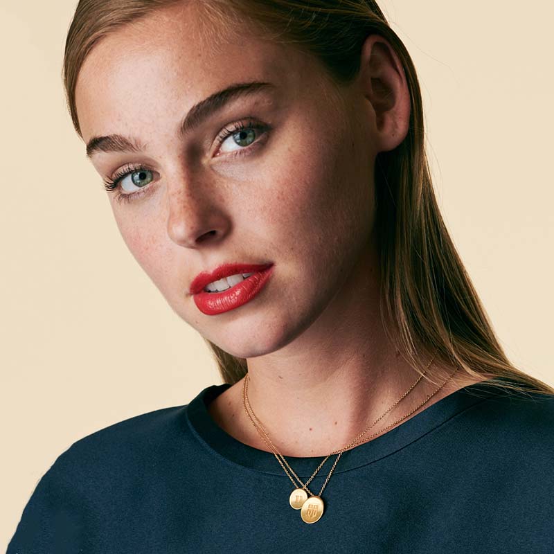 Gold Organic Necklace on Liz Turner